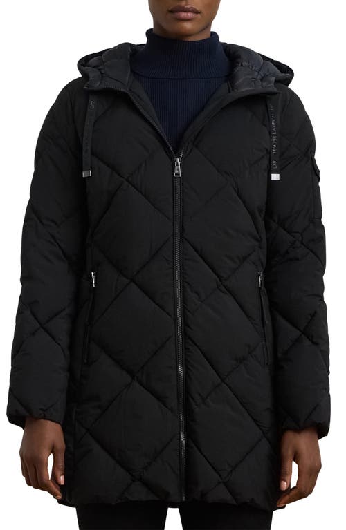 Shop Lauren Ralph Lauren Diamond Quilted Parka In Black