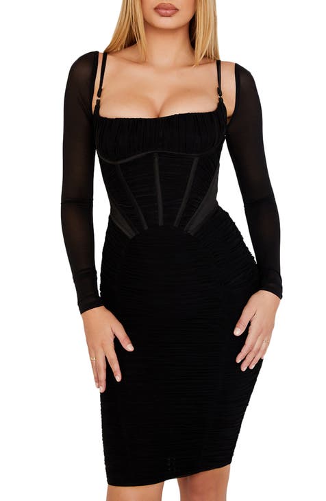 Siren | Black One Shoulder Bodycon Mini Dress - UK 8 Black