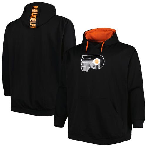 PROFILE Men's Black Philadelphia Flyers Big & Tall Fleece Pullover Hoodie