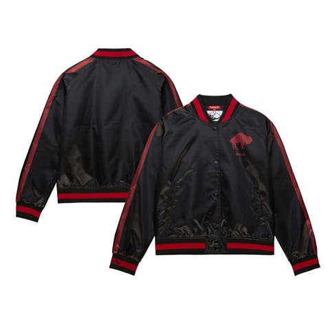 Men's Philadelphia Phillies Mitchell & Ness Burgundy Cooperstown Collection  Satin Raglan Full-Snap Varsity Jacket