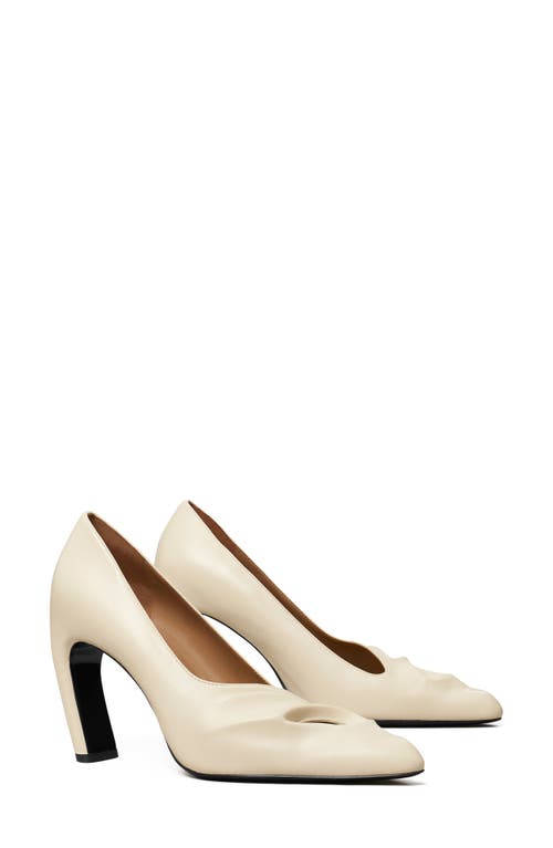 Tory Burch 90mm Sculpted Peep-toe Pumps In Stone Sand