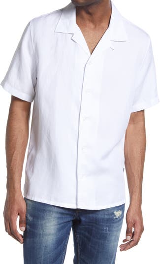 John Varvatos Men's Danny Solid Short Sleeve Button-Up Camp Shirt ...