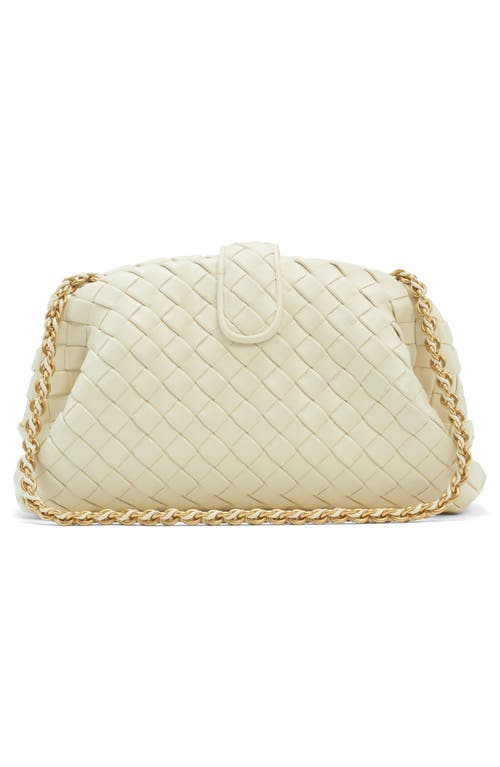 Shop Bottega Veneta The Lauren 1980 Intrecciato Leather Clutch In String/m Brass