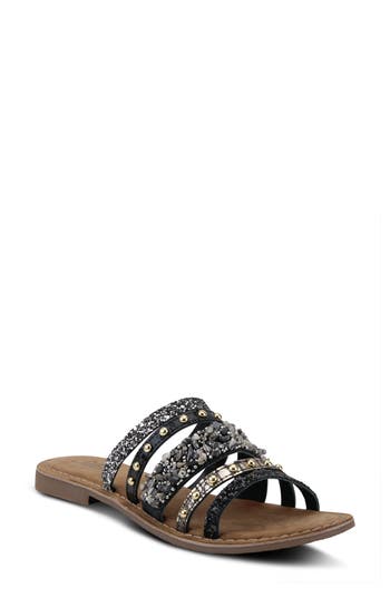 Shop Azura By Spring Step Mineral Slide Sandal In Black Multi