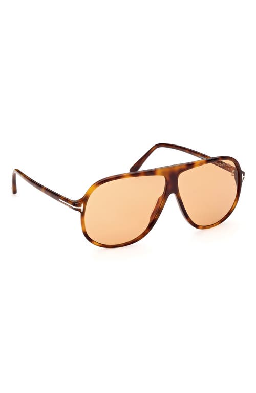 Shop Tom Ford Spencer-02 62mm Oversize Aviator Sunglasses In Blonde Havana/brown