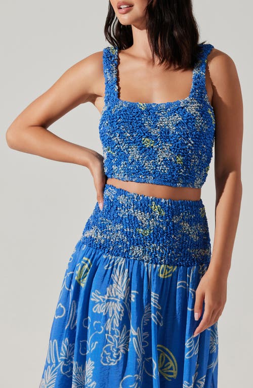 Shop Astr The Label Tropical Print A-line Skirt In Blue Lemon Print