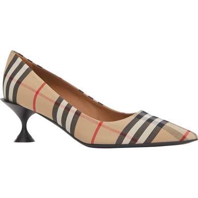 Burberry Lillyton Check Pump, Beige