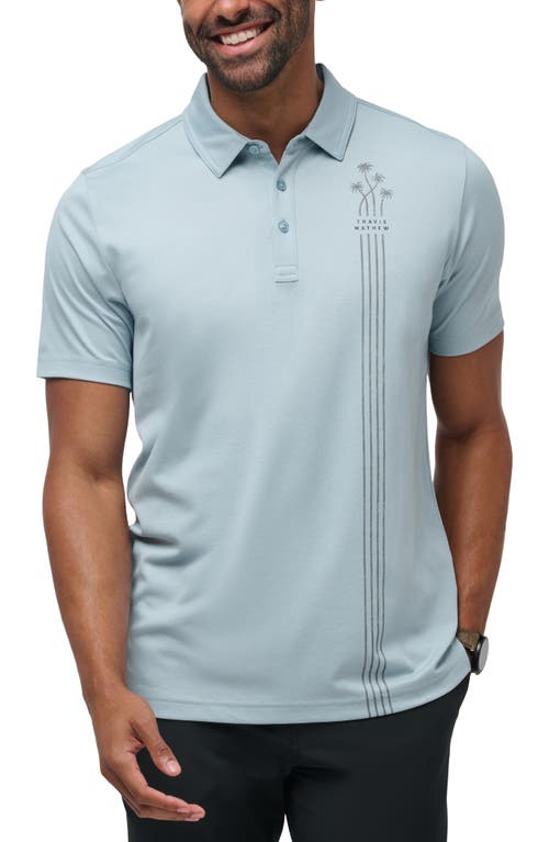 Travismathew Pacific Vibe Cotton Blend Polo In Heather Dusty Blue