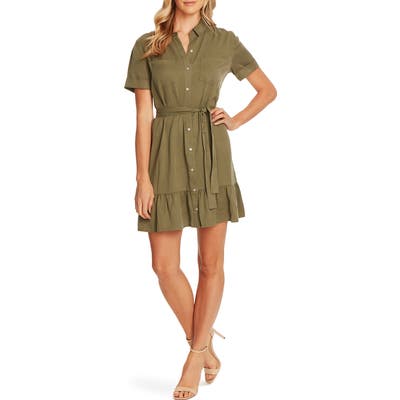 Vince Camuto Short Sleeve Shirtdress, Green