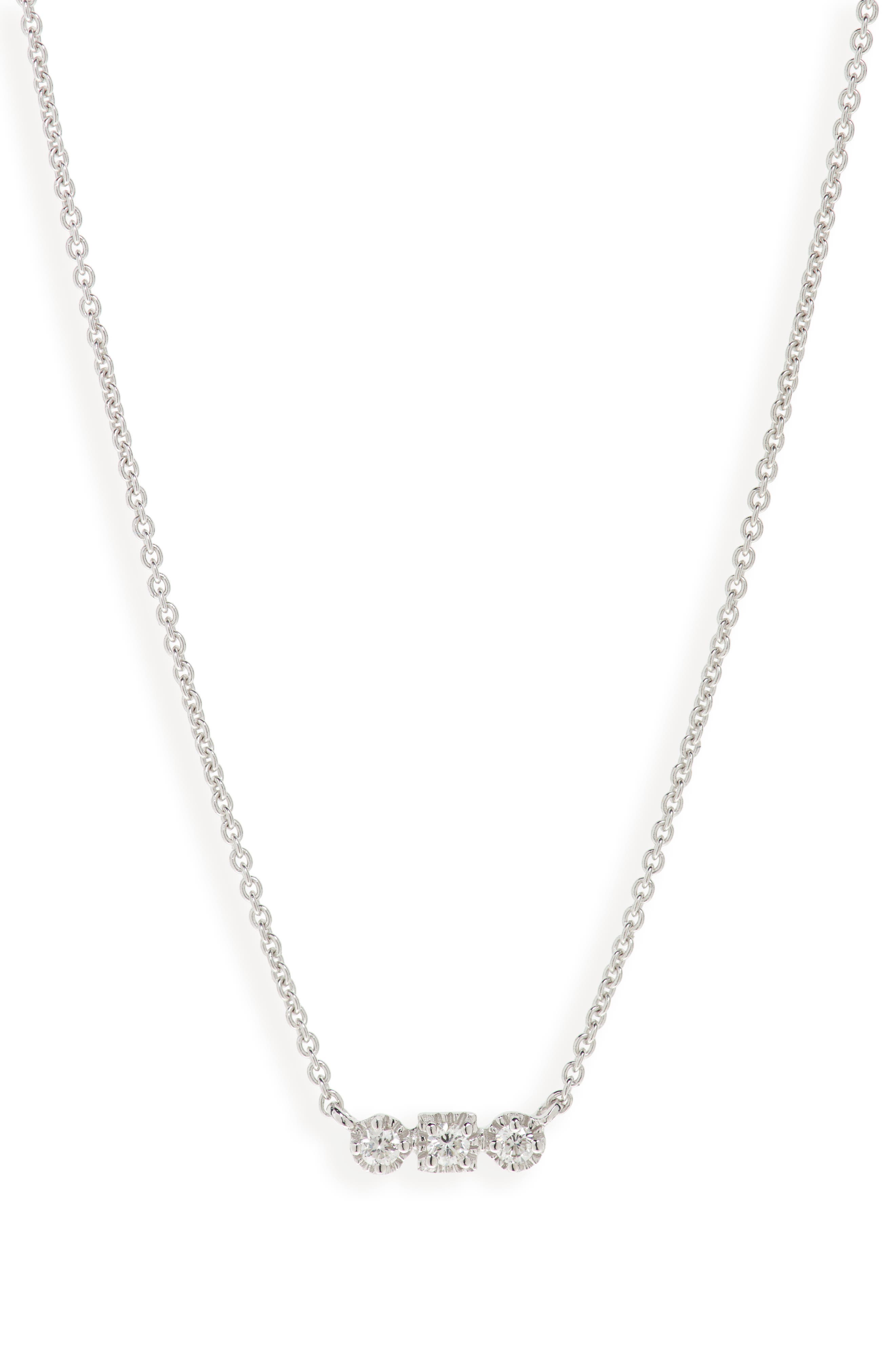 3 diamond horizontal necklace