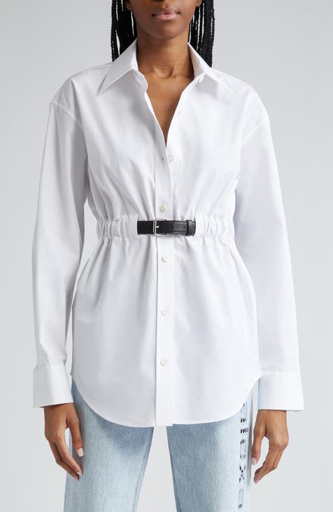 Belted Cotton Button-Up Tunic