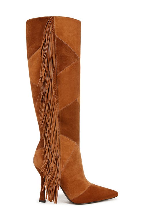 Sam Edelman Ellis Womens Fringe Suede Knee-high Boots In Frontier Brown/harvest Brown