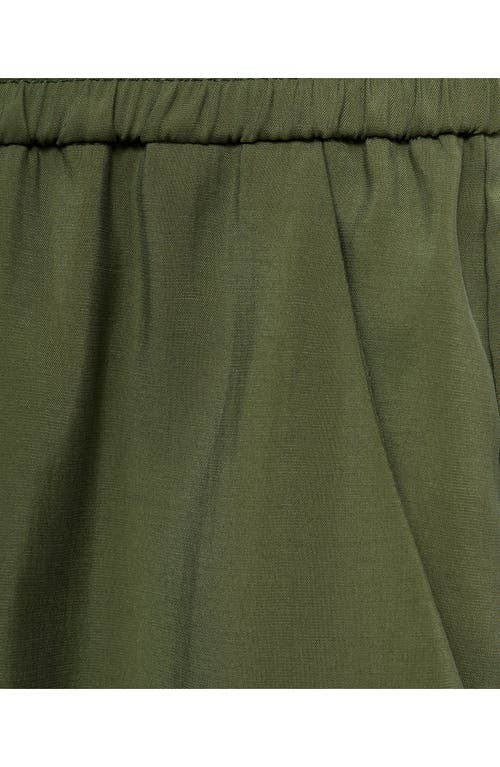 Shop Mango Drawstring Ankle Straight Leg Pants In Forest Green