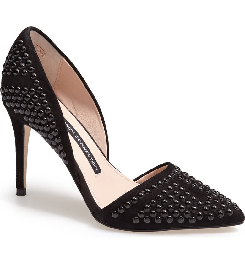French Connection 'Ellis' Studded Nubuck d'Orsay Pump | Nordstrom