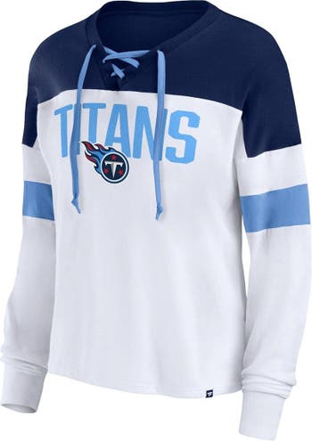 Men's Fanatics Branded Navy Tennessee Titans Helmet Platform Long Sleeve Hoodie T-Shirt