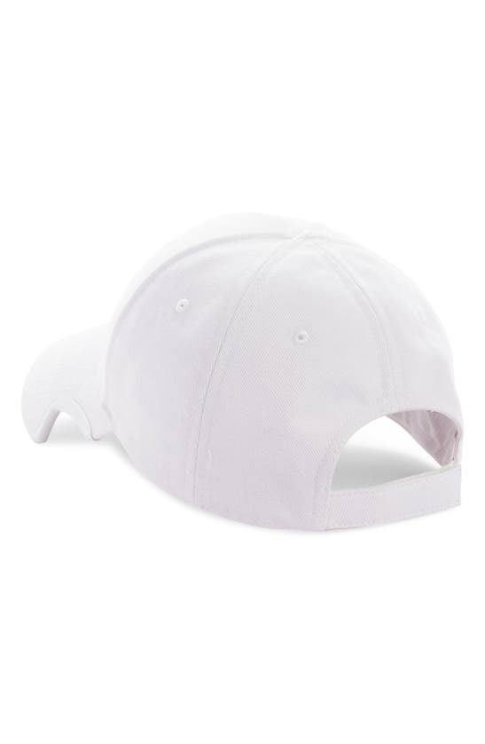 Shop Balenciaga Political Stencil Adjustable Baseball Cap In Off White/ Black