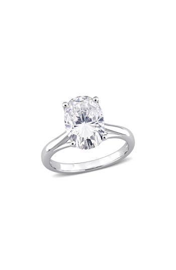 Delmar Oval Lab-created Moissanite Ring In White