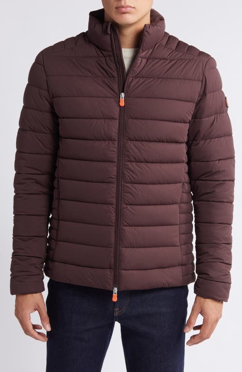 Shop Save The Duck Ari Puffer Jacket In Burgundy Black