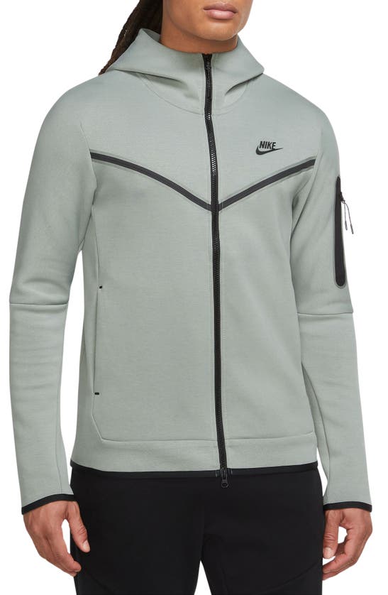 Nike Sportswear Tech Fleece Zip Hoodie In Mica Green/ Black