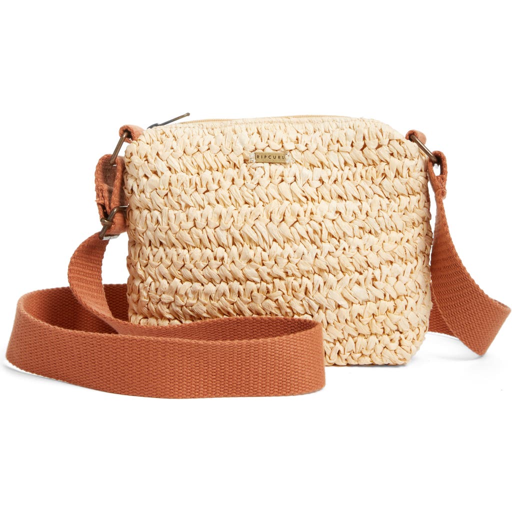 Rip Curl Crochet Straw Crossbody Bag In Natural