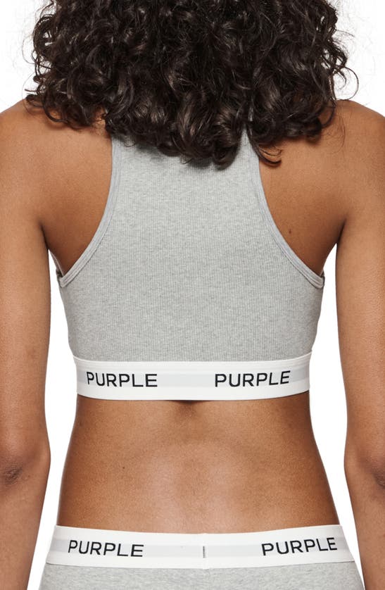 Shop Purple Brand Ribbed Bralette In Grey