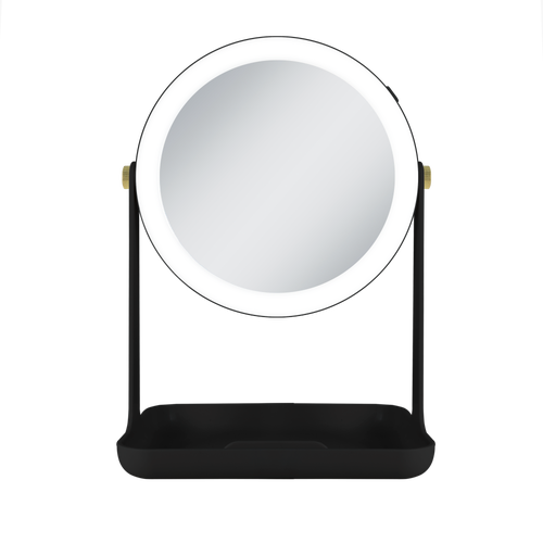 Shop Zadro Back-to-school Lighted Makeup Mirror With Accessory Tray & Phone Holder In Black