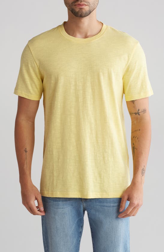 14th & Union Short Sleeve Slub Crewneck T-shirt In Yellow Popcorn