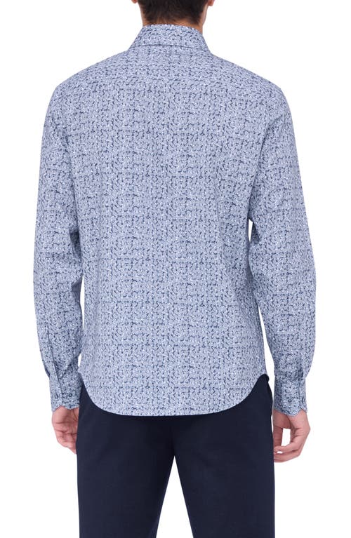 Bugatchi James Ooohcotton® Medallion Print Button-up Shirt In Navy