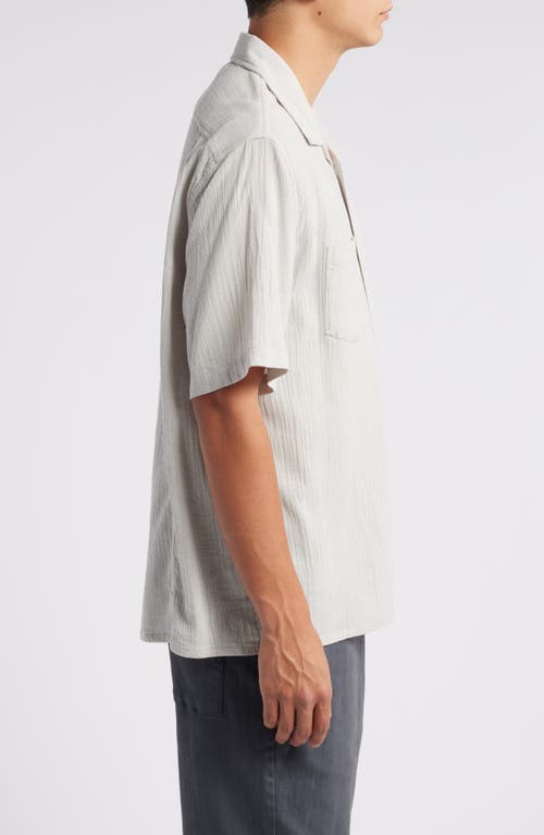 Shop Corridor High Twist Cotton Camp Shirt In Gray