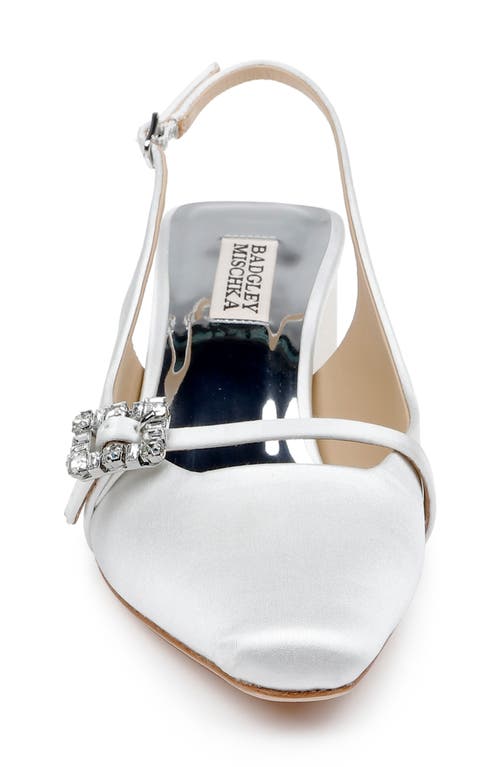 Shop Badgley Mischka Collection Buena Slingback Pump In White Satin