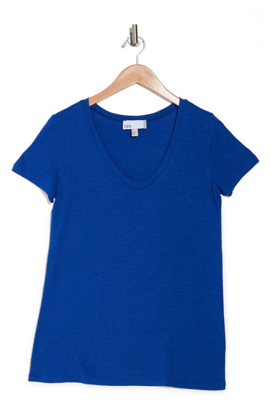 Nordstrom Rack Scoop Neck Slub T-shirt In Blue Surf