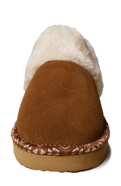Minnetonka Cerise Faux Fur Lined Slipper In Tan