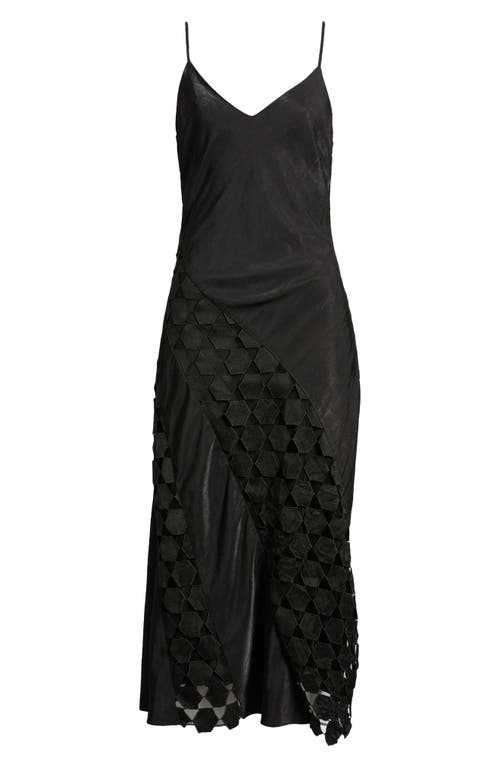 Shop Ciebon Alix Mixed Media Midi Dress In Black