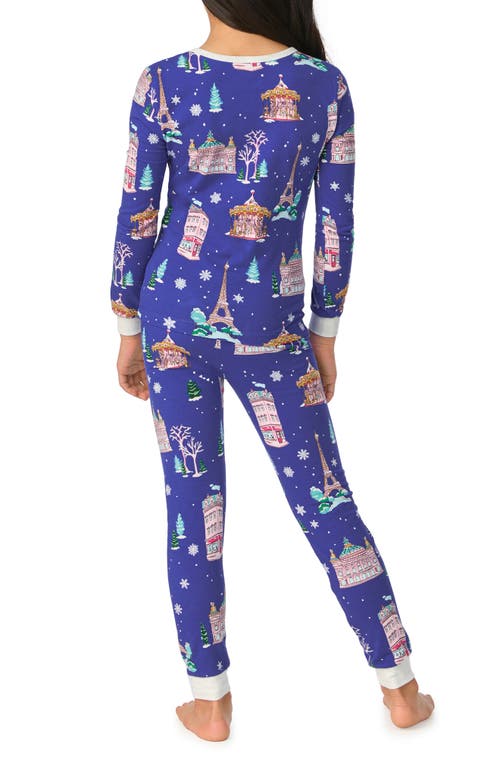 BEDHEAD PAJAMAS BEDHEAD PAJAMAS KIDS' FESTIVE PRINT FITTED TWO-PIECE PAJAMAS 