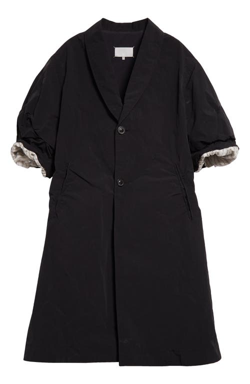 Maison Margiela Hard Hand Puff Sleeve Nylon Coat Black at Nordstrom, Us