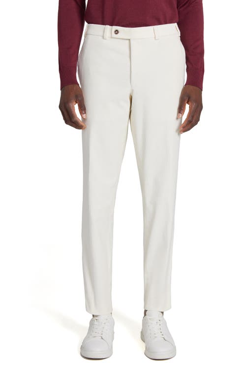 Jack Victor Sage Flat Front Stretch Corduroy Chinos in White