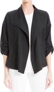 Max Studio Women's Faux Suede Short Drape Jacket