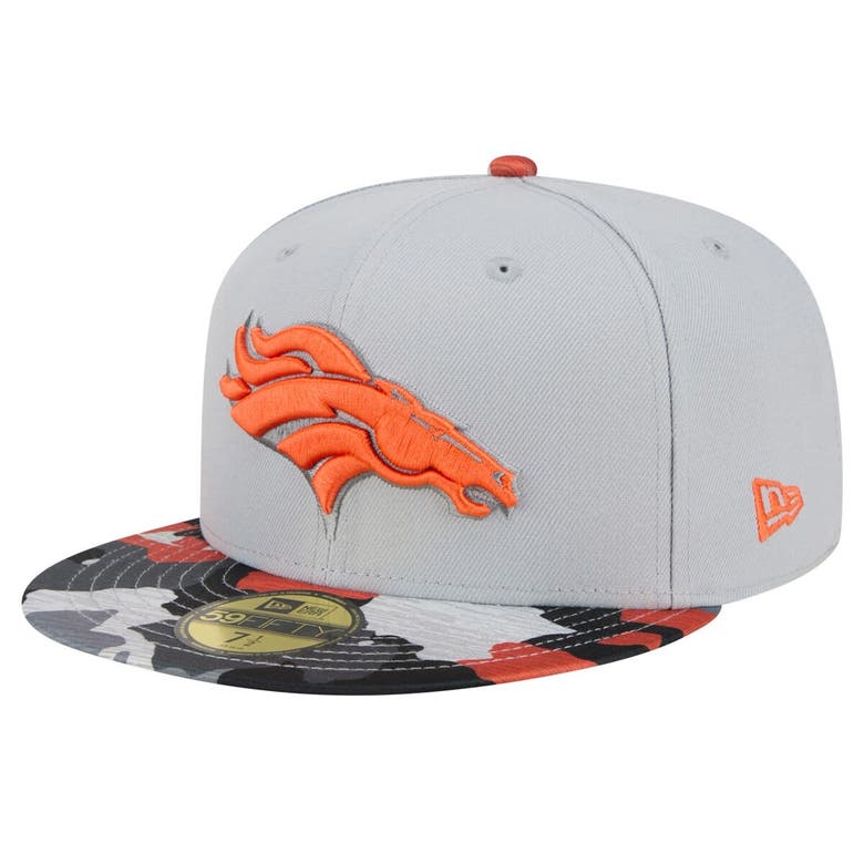 Shop New Era Gray Denver Broncos Active Camo 59fifty Fitted Hat