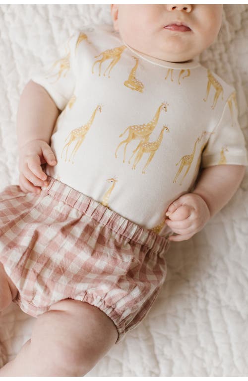 Shop Pehr Follow Me Organic Cotton Bodysuit In Ivory/marigold