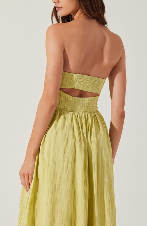 Shop Astr The Label Strapless Bubble Hem Dress In Celery