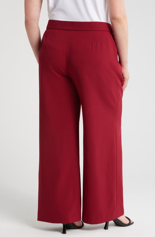 Shop Tahari Asl Wide Leg Pants In Mulberry