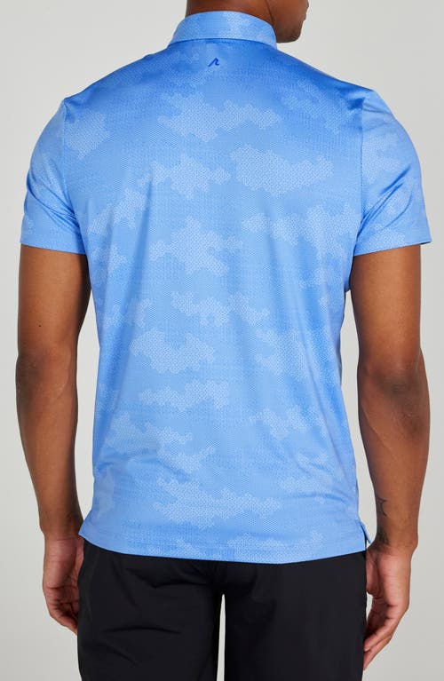 Shop Redvanly Arundel Digital Cloud Print Performance Golf Polo In Bleu