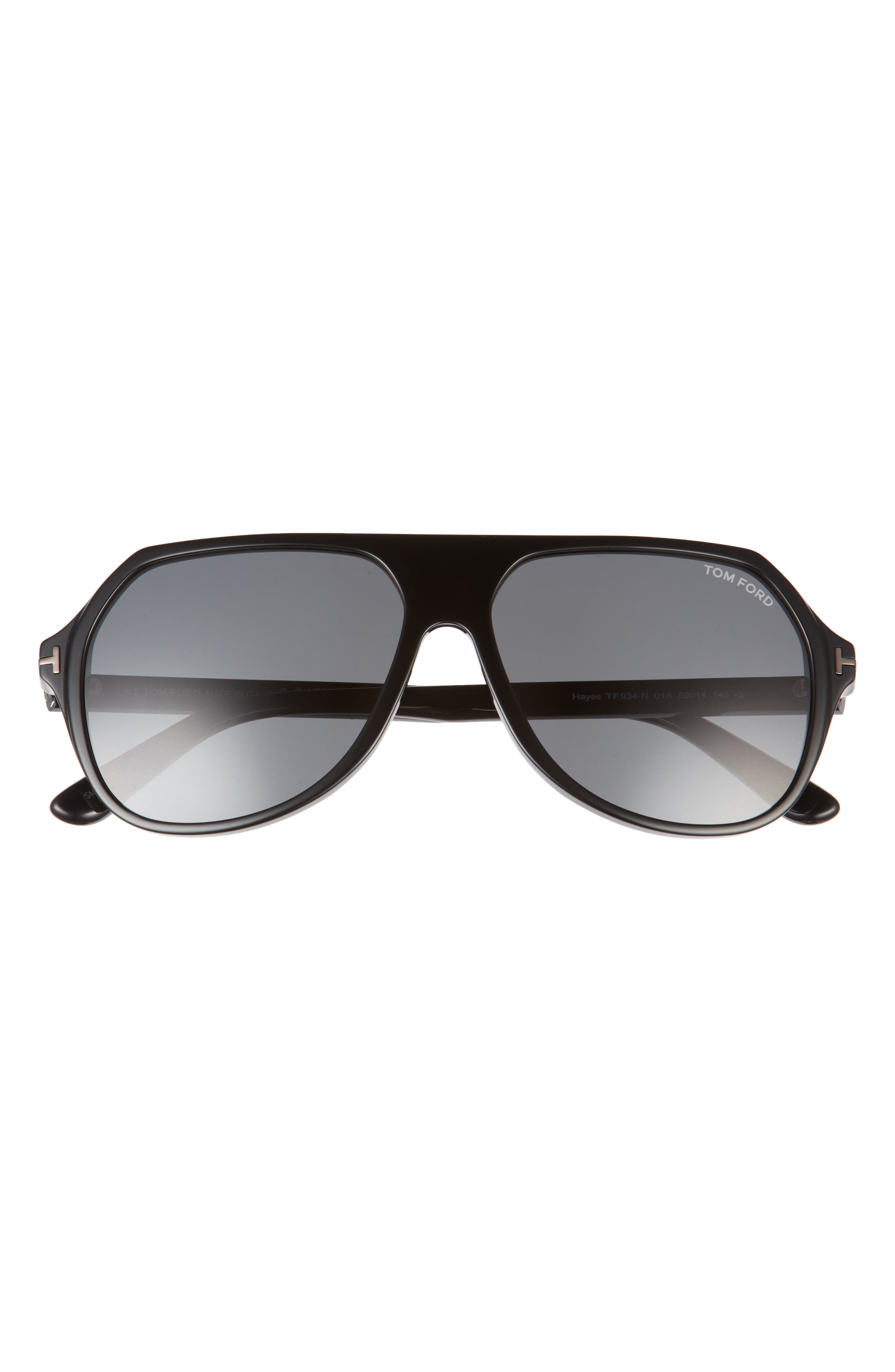 Tom Ford Hayes 59mm Navigator Sunglasses in Dark Havana /Blue | Smart Closet