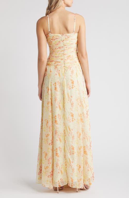 Shop Likely Clea Metallic Floral Maxi Dress In Cream Multi