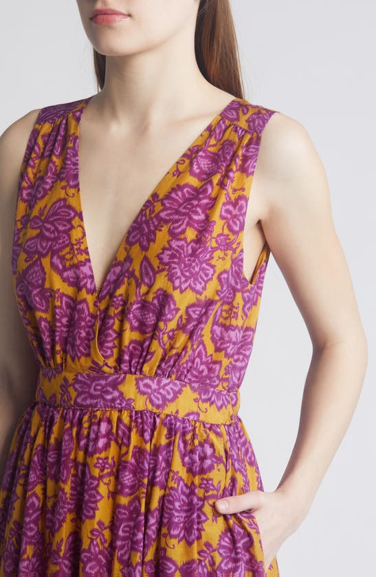 Shop Xirena Rayven Print Sleeveless Maxi Dress In Golden Plum