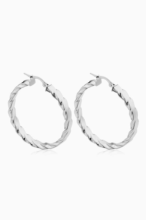 Oradina 10k Gold In Vogue Bold Hoops Earrings In White Gold