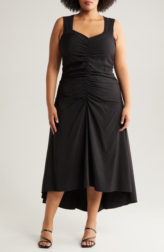 Shop Chelsea28 Ruched High-low Maxi Dress In Black