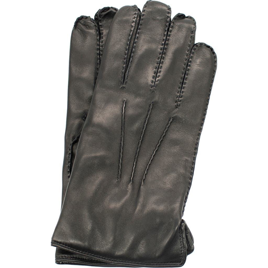 Portolano Cashmere Lined Handsewn Corded Gloves In Black