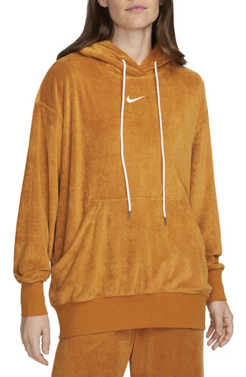 Nike Sportswear Oversize Terry Hoodie In Desert Ochre/citron Tint