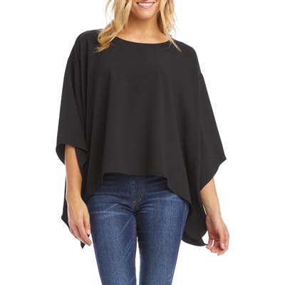 Karen Kane Handkerchief Hem Crepe Top, Black